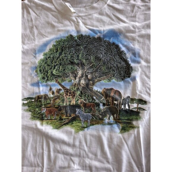Vintage 90's Disney World Animal Kingdom T-Shirt Medium Mickey, Tree Of Life - Picture 2 of 9